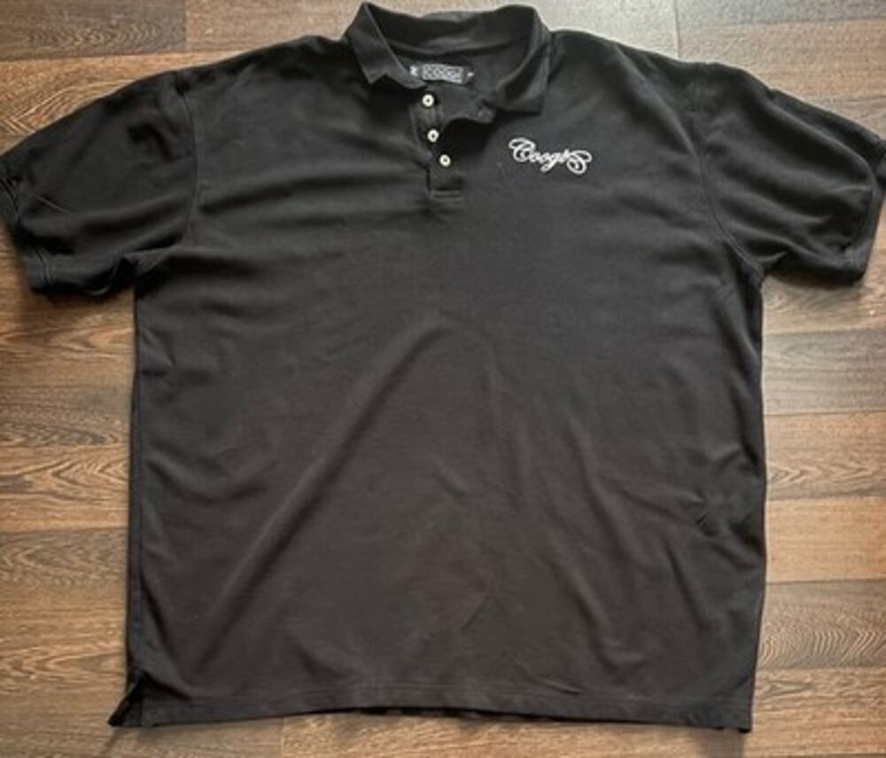 COOGI Men's Black Polo Shirt Embroidered Script 3XL XXXL